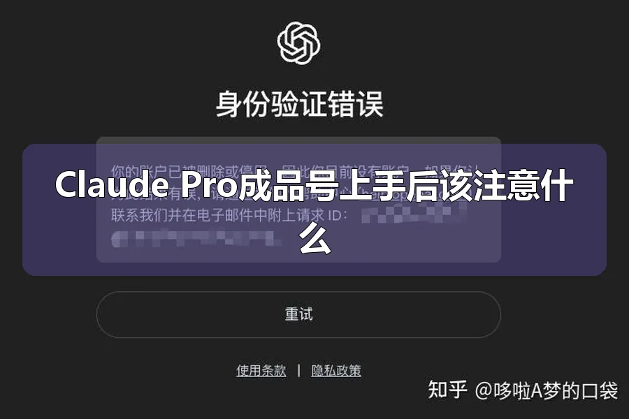 Claude Pro成品号上手后该注意什么